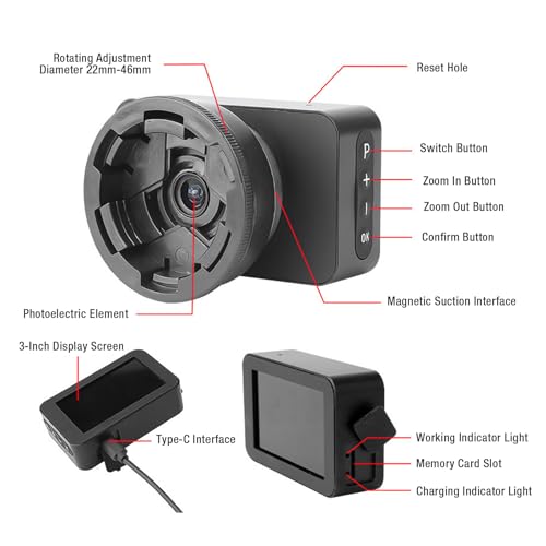 Cámara Ocular de Telescopio, Cámara Telescópica Digital 4K a Todo Color, Ocular Electrónico, Accesorios de Telescopio para Ocular de 22 Mm a 46 Mm (Tarjeta de Memoria 64G) - imagen 6