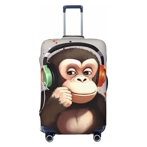 Music Monkey Luggage Cover for Suitcase Tsa Approved, Washable Suitcase Protector Fits 18-32 Inch Anti-scratch Suitcase Cover Carry on Luggage Sleeve Travel Baggage Cover