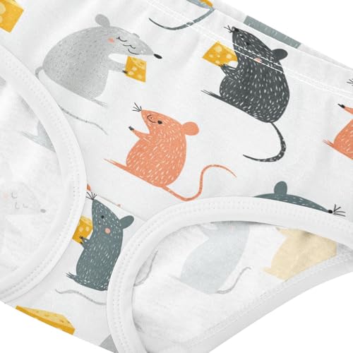 Wusikd Rats Cheese Girls' Underwear Cotton Girls Briefs Soft Toddler Underwear 2T4