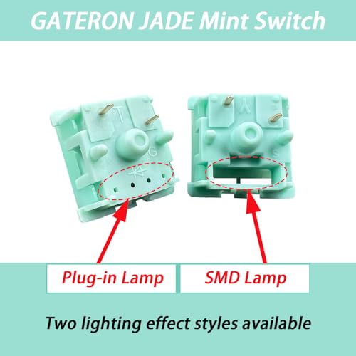 Image of Gateron Mint V2 Linear Keyboard Switches,5 Pin Pre-lubed 22mm Dual-Stage Spring RGB SMD 55gf Heavy Switches for MX Mechanical Keyboard(36PCS)