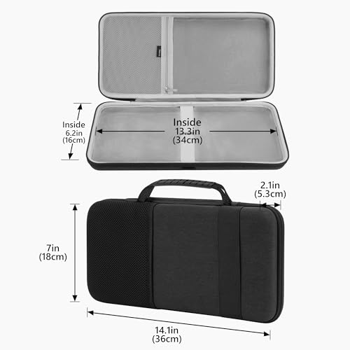 Image of GEEKRIA 75% Keyboard Hard Shell Case, Compatible with Razer BlackWidow V4 75%, YUNZII B75 PRO, Keychron Q1 HE /Q1 Ultra, Aula S75 PRO Travel Carrying Bag for 84 Key Computer Keyboard (Slim)