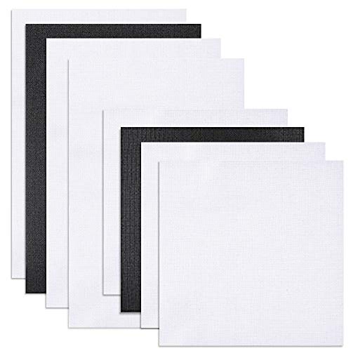 8 STKS Classic Reserve Aida Doek 14 Count 11 Count, FineGood Cross Stitch Stof Aida Borduurpakketten Stof Doek-Wit, Zwart