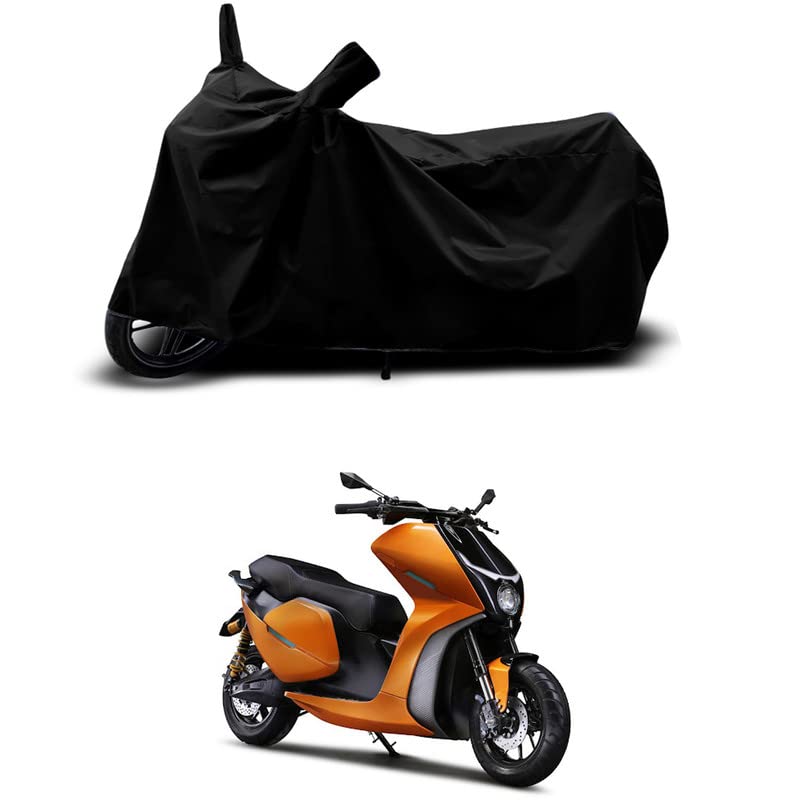 Image of 100% Scratchproof /UV-Rays /Heat Protection /Birds Dropping /Water Resistant /Dust Proof /Waterproof /Full Bike Scooty Two Wheeler Body Cover Compatible for Everve EF1 All Varients[Black]