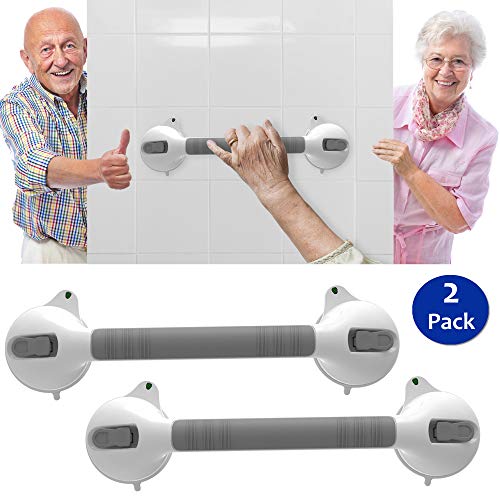 AmeriLuck Suction Bath Grab Bar 16.5" with Indicators, Bathroom Shower Handle