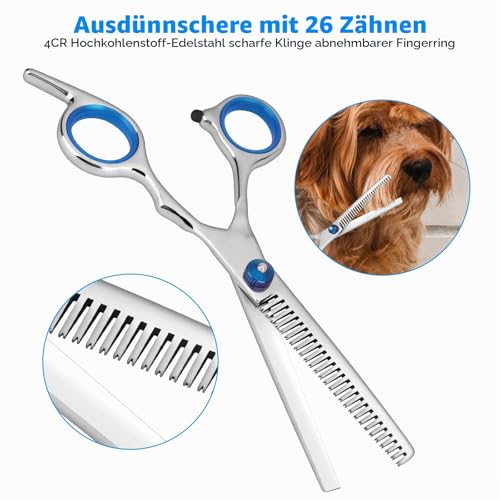 Bubuxy Hunde Scheren, Gebogene Schere Hund Fellschere Für Hunde, Hund und Katze Sicherheit Runde Spitze Grooming Schere… – Ansicht 4