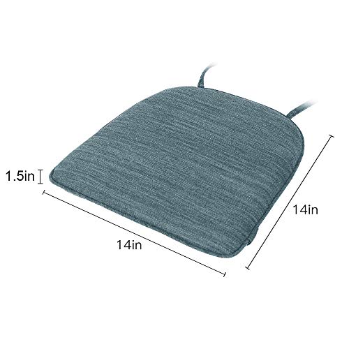 Baibu Set Of 4 Super Soft Metal Dining Chair Pads Bar Stool Cushion With Ties For Metal Chairs Or Bar Stools - 4 Cushions Only (Light Blue, 14X14X1.5In) #TOP1