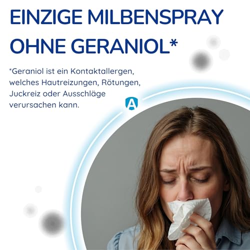 Allergoff Milbenspray 400ml - Allergenspray - 100% giftfrei - Milbenspray für Matratzen & Polster - Kinder- & Allergikerfreundlich - 6 Monate Langzeitschutz - Ideal für Allergiker