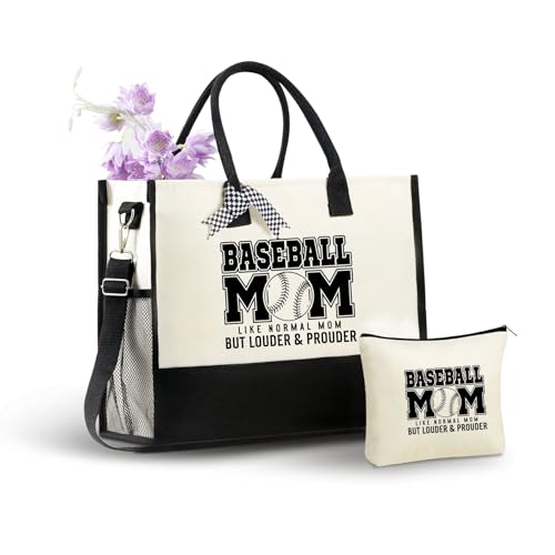 Bolso tote de lona para mujer para béisbol miniatura 1
