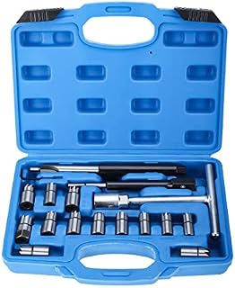 FreeTec Diesel Injector Seat Cutter Cleaner Universal Injector Re-Face Reamer Tool Set 17pcs