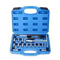 FreeTec 17tlg Injektoren Fräser Set, Diesel Injektorsitz Fräser Injektor Dichtsitz Fräser Einspritzdüsen Sitzfraeser Satz, 17mm 19mm
