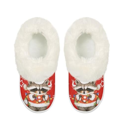 Slippers for Women Fall Winter Breathable Comfort Non Slip Cotton Shoes Elastic Warm Fluffy Slides for Travel US Size 5-14 White Sole