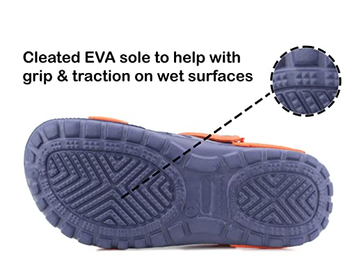 Imty Mens Lightweight Eva Beach Clogs Summer Breathable Kitchen Garden Hospital Nurse Pool Water Shoe Mules Sandals (Navy/Orange, Uk_Footwear_Size_System, Adult, Men, Numeric, Medium, Numeric_10) - 4