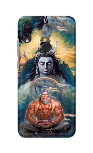 Image of PRINTFIDAA Printed Hard Back Cover Case for Mi Redmi Note 7 | Mi Redmi Note 7 Pro | Mi Redmi Note 7S Back Cover (Lord Shiva and Hanuma) -112