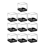 Compacto y conveniente: su pequeño tamaño lo hace fácil de llevar en su bolsillo o bolso, la vitrina de minerales es ideal para exhibir su colección de minerales, cajas de piedras preciosas, exhibiciones de cristales minerales
