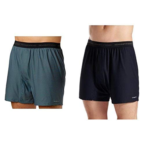 Exofficio Men's Give-N-Go Boxer,Charcoal,Medium And Exofficio Men's Give-N-Go Boxer, Curfew, Medium Bundle #TOP25