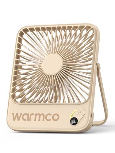 Warmco D3 Portable Rechargeable Desk Fan 10000mAh Quiet 24H Runtime