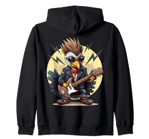 Funny Thanksgiving Turkey Punk Rock Girls Boys Men Women Felpa con Cappuccio