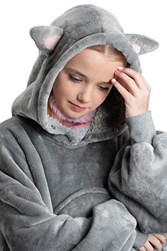 Image of Catalonia Oversized Hoodie Blanket Sweatshirt, Comfortable Sherpa Giant Pullover with Large Front Pocket for Adults Men Women Teenagers Wife Girlfriend