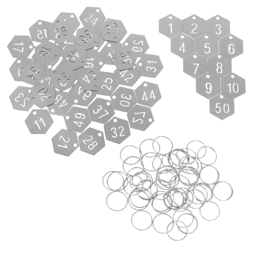Porte-clés hexagonaux en acier inoxydable anti-perte pour trier 50 clés de bureaux