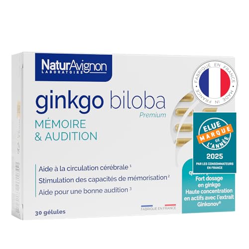 NaturAvignon | Ginkgo biloba | mémoire | concentration I audition I complément alimentaire | fort dosage I vitamine B5 | 30 jours