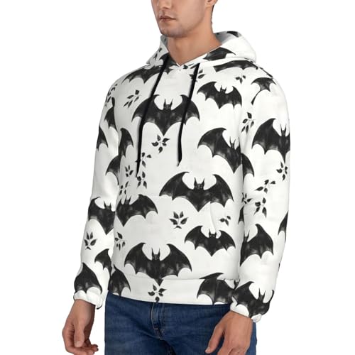 Hoodies For Men - Black Bat Print Long Sleeve Casual Men'S Hoodies & Sweatshirts Pullover With Pocket3