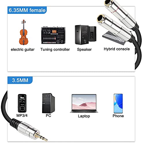 XMSJSIY 3.5mm to Dual 6.35mm Y Splitter Cable - Image 2