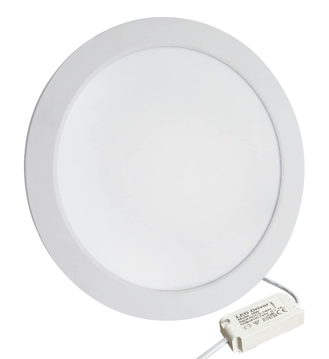 Recessed LED Ceiling Panel Light Round 18w Cool White 6500k 225mm x 225mm, Back Lit Heat Absorber Long Life Span 18WRCW02