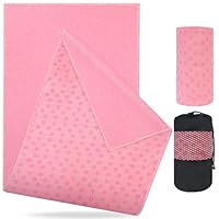 flintronic Mikrofaser Hot Yoga Handtuch, Yoga Handtuch rutschfest, 183x63cm, für Yogamatte, Decke oder Fitness-Zubehör Saugfähig Schnelltrocknend Yogatuch mit Kühlendes Handtuch (Rosa)