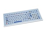 Folientastatur, Tastatur wasserdicht, DE, USB, IP65, Tisch Gehaeuse, 104 Tasten, gegen Viren