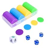 Couleurs vibrantes: les pièces de score Mahjong sont disponibles en 4 couleurs vives, dont 25 violets, 25 jaunes, 25 verts, et 25 bleus, ce qui facilite la distinction des scores des joueurs et ajoute un élément visuel amusant à votre jeu.