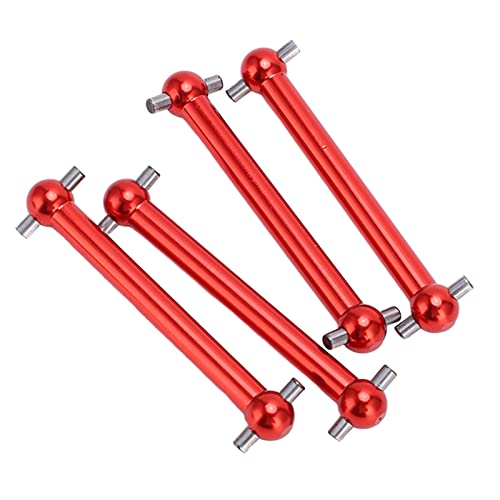 RC Dog Bone Drive Shaft, Metal Dog Bone Drive Shafts, RC Car Drive Shaft 4pcs Universal Aluminium Alloy Flexible CNC for TT02B for 1/10 RC Car(red)