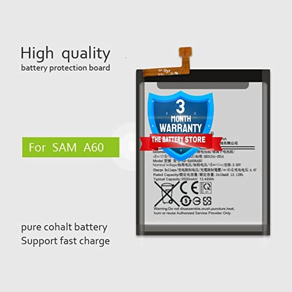 Image of THE BATTERY STORE Original (EB-BA606ABU) Mobile Battery for Samsung Galaxy A60 2019 / M40 SM-A606F(EB-BA606ABU) battrey with 3 Month Warranty and High Capacity Battery Backup (for Samsung A60)