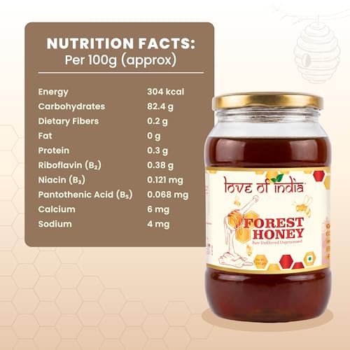 Image of Love of India Forest Honey 2400g | Raw Unprocessed Wild Forest Honey | Family Pack | Tested for Purity | Natural Original Honey