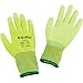 Global Industrial Flat Polyurethane Coated Gloves, Medium, Hi-Viz Lime, Lot of 12