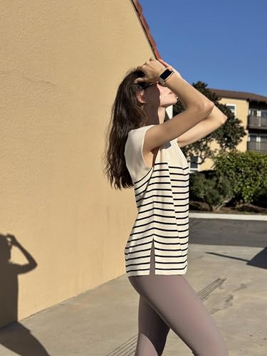 Zeagoo Sweater Vest Women Crew Neck Loose Fit Knit Lightweight T Shirts Pullover Casual Summer Outfits2