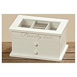 Breite 13 cm Schmuckbox Beauty in weiss 19 x 13 x 11 cm Schmucktruhe Aufbewahrung Schmuck