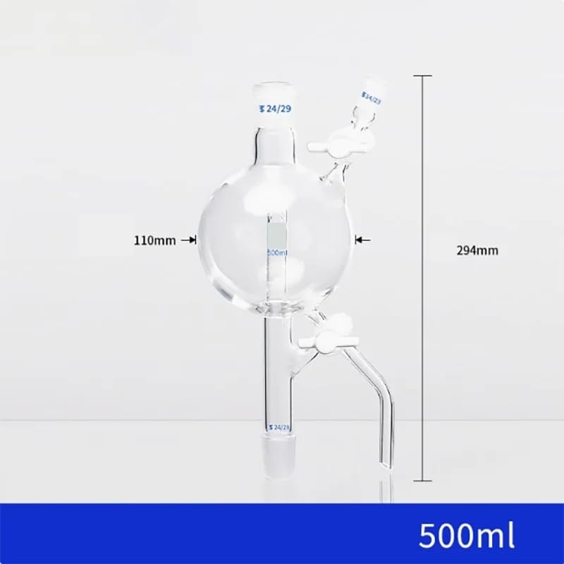 Borosilicate Glass Distillation Head with Double Tetrafluoro Piston Joint - 250ml/500ml/1000ml Options(500ml 24X24X14)