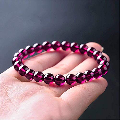 Muko Gemstone 7Mm Natural Purple Red Garnet Crystal Clear Round Beads Women Man Bracelet Aaaaa #TOP2