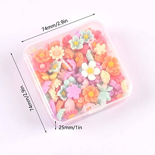 Random Mixed Flower Flatback Resin Cabochons Scrapbooking Craft 7-15Mm Diy Embellishments Decor Jewelry Making 150Pcs #TOP3