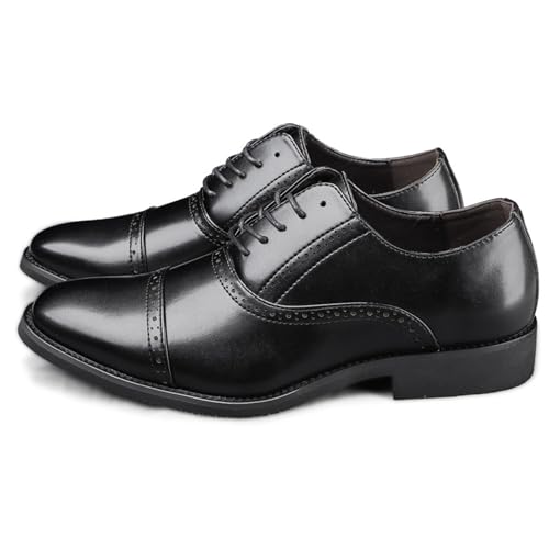 Men's Dress Cap Toe Shoes Classic Oxfords Business Lace Up Formal Shoes3