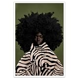 Black Woman Canvas Wall Art African American Canvas Decor 16x24in Unframed