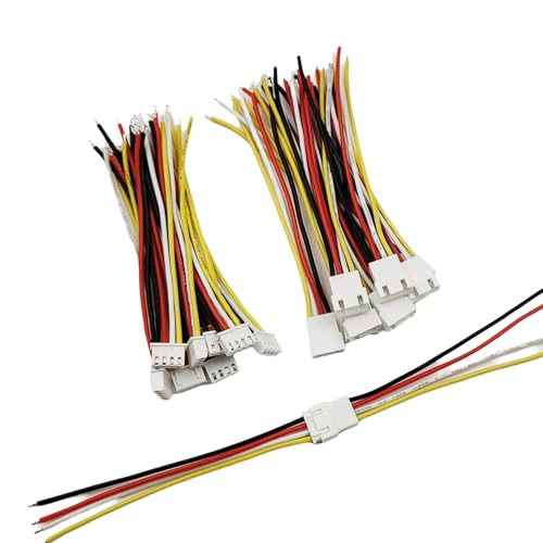 10 Pairs JST XH Connectors Kit XH 2.54mm 4 Pin Male and Female Connector Socket Plug with 10cm 22 AWG Soft Silicone Cable Wires