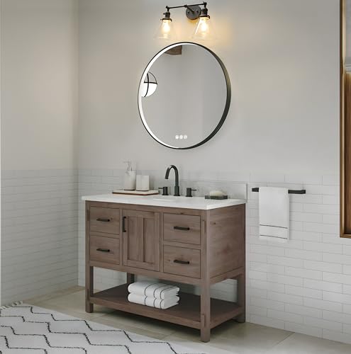 Image of PERMO Double Sconce Vintage Industrial 2-Lights Sconce Matte Black Antique Wall Sconces with Funnel Flared Glass Clear Glass Shade Vanity Light for Bathroom