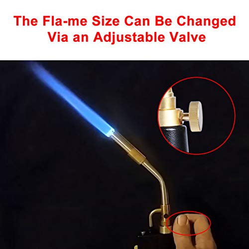 Propane Torch Head Kit With 3 Nozzles, High Intensity Trigger-Start Soldering Torch Compatible With Bernzomaticc Mapp Propane For Soldering, Brazing, Welding, Map Gas Torch Head Ts8000 #TOP5