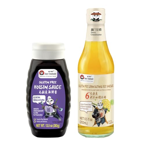 Image of Sauce Grandmaster Sweet & Sour BBQ Set - Lemon Vinegar + Hoisin Sauce Combo, Perfect 1:1 Ratio for Ribs, Chicken Wings, Stir-fry Noodles, No Extra Sugar Needed, Restaurant-Style Glaze, 2-Bottle Set