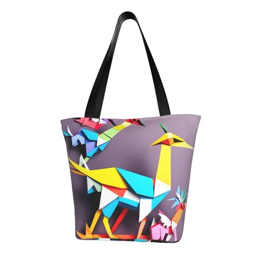 Unkhtt Origami - Bolsa de hombro multiescena multicolor con grullas de papel, para playa, para senderismo, compras, vacaciones, etc Unkhtt Origami - Bolsa de hombro multiescena multicolor con grullas de papel, para playa, para senderismo, compras, vacaciones, etc