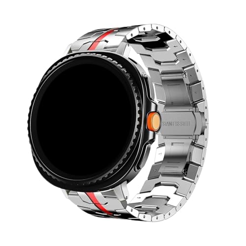[PLYYQZM] Sam su ng ɍ Galaxy Watch Ultra2(2025)p ԂȂoh, GALAXY ɍ 7 Ultra 47mmp ^uXbg XeXX`[ RAXgbvɓKp(Silver red,