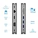 immagine 6lention Docking Station USB Display 4K HDMI e VGA SST, Gigabit Ethernet, Lettore di schede, Adattatore Aux, 3 USB 3.0, Alimentazione per MacBook Air/PRO (Thunderbolt 3) - Grigio siderale