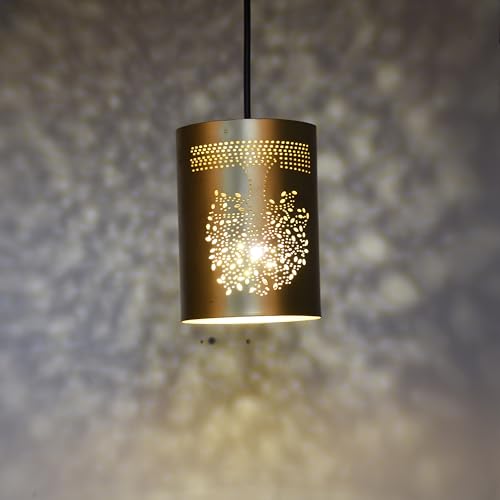 Image of BENE Kyle Pendant Lamp, Mild Steel Indoor Modern Hanging Lamp, E-27 Base Ceiling Hanging Light for Home Decor, Kitchen, Living Room, Bedroom, 10 cm (Golden, Pack of 2 Pc)