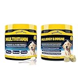 SHINEPAWS Dog Allergy Relief Chews, Dog Vitamins Multivitamin Powder